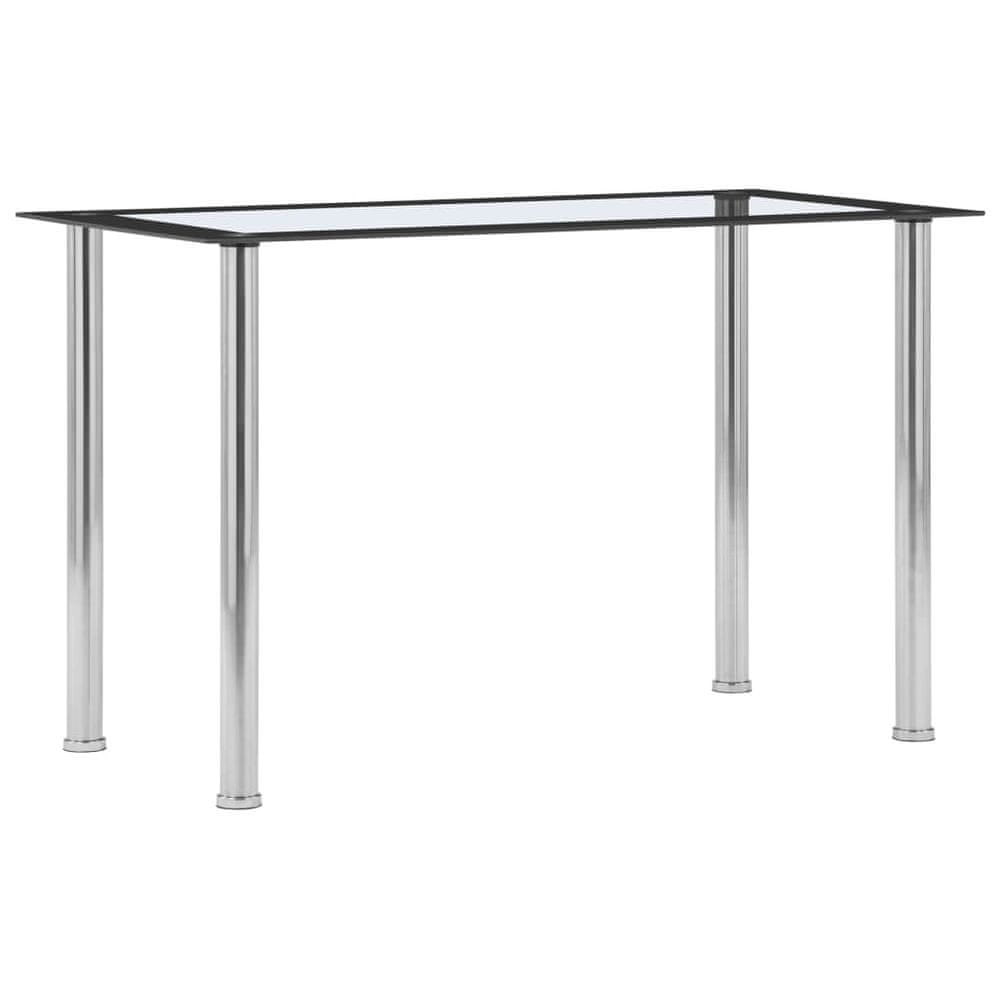 Petromila vidaXL Jedálenský stôl, čierny a priehľadný 120x60x75 cm, tvrdené sklo